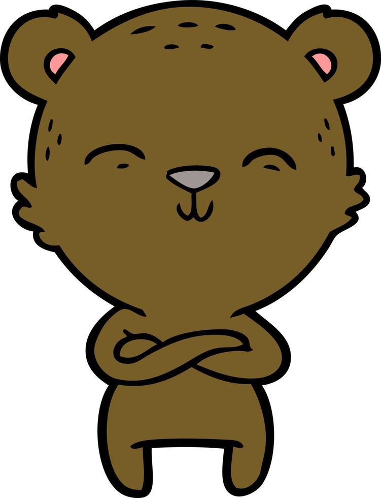 happy confident cartoon bear vector