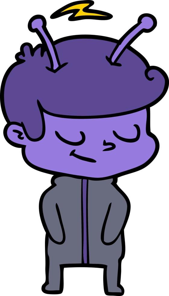 friendly cartoon spaceman vector
