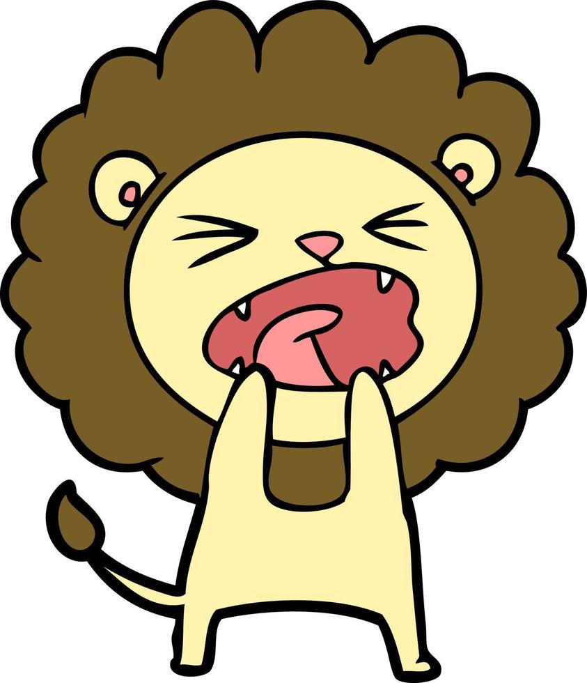 cartoon angry lion vector