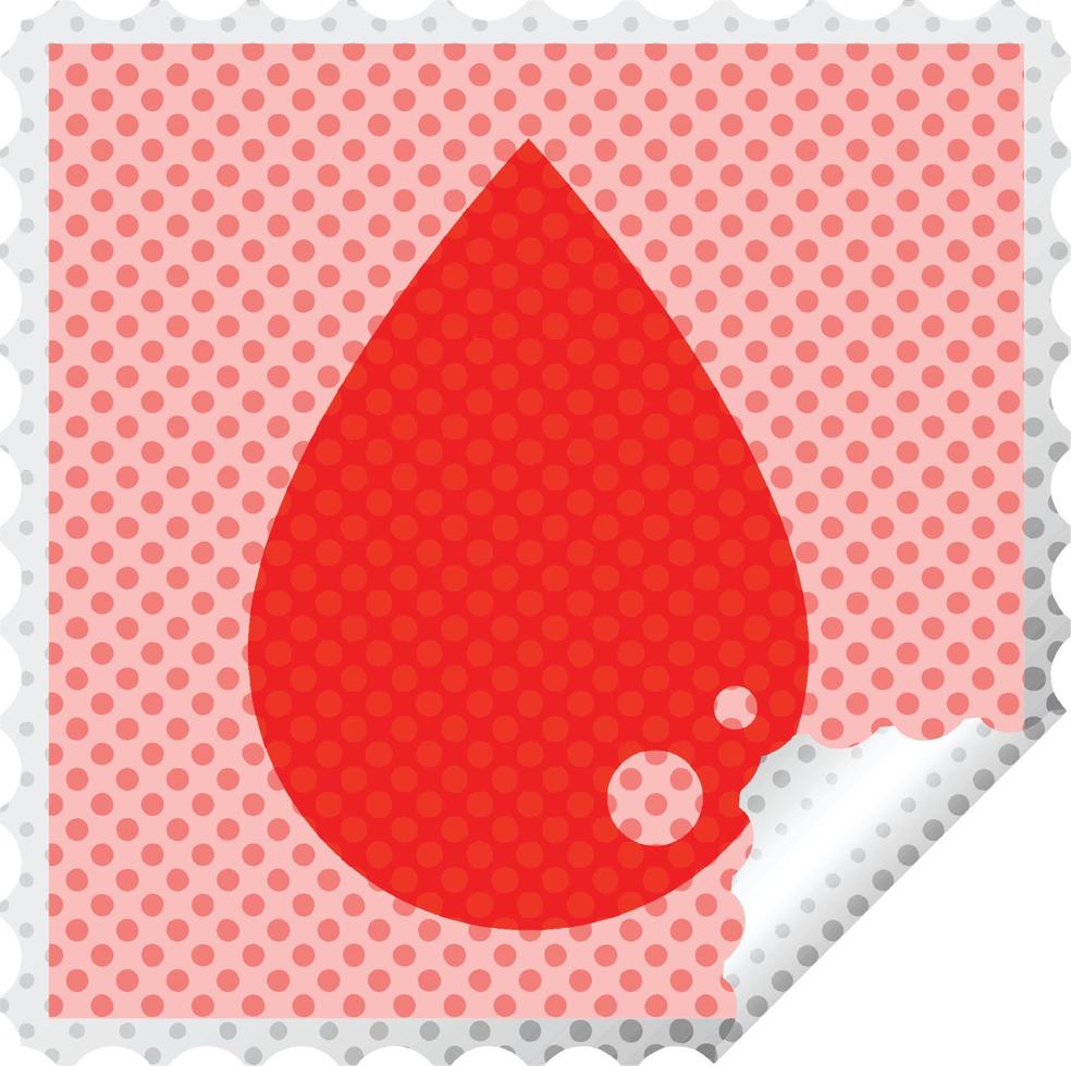 blood drop graphic vector square peeling sticker