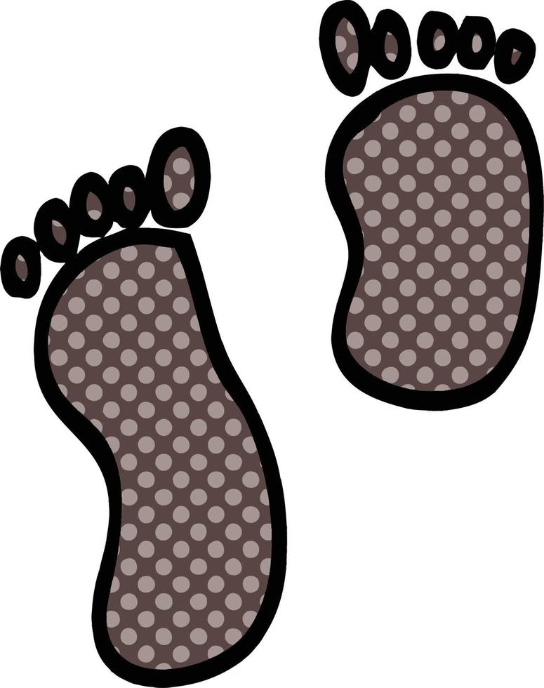 comic book style cartoon foot prints vector