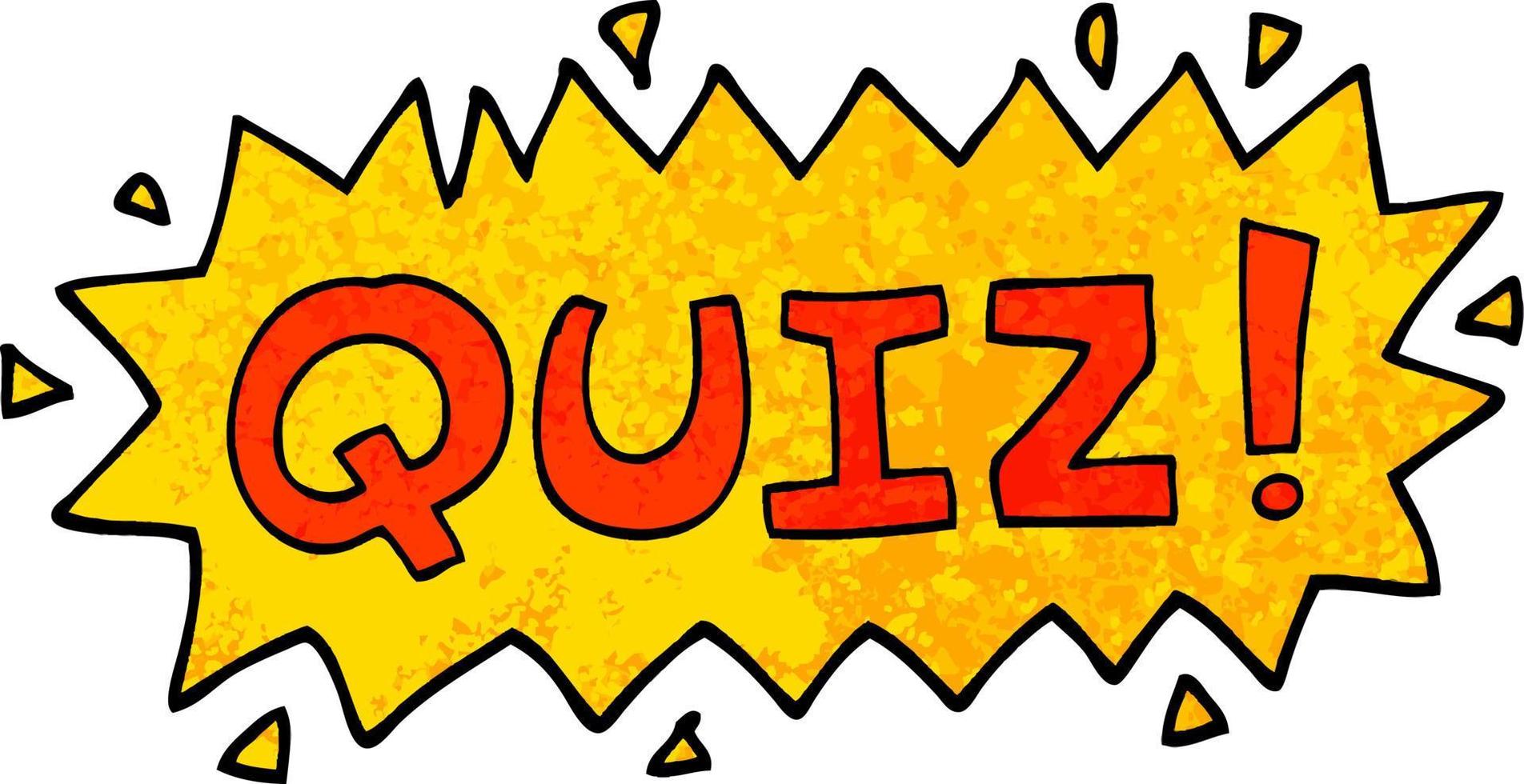 grunge textured illustration cartoon quiz symbol vector