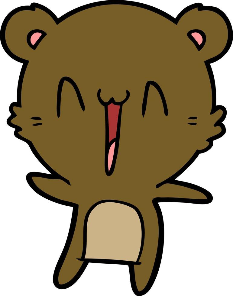 dibujos animados de oso feliz vector