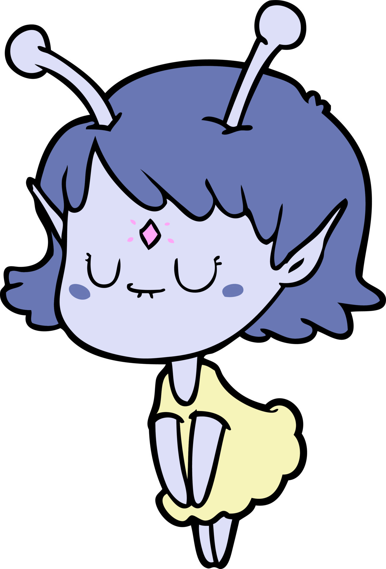 cartoon alien girl 12479734 Vector Art at Vecteezy