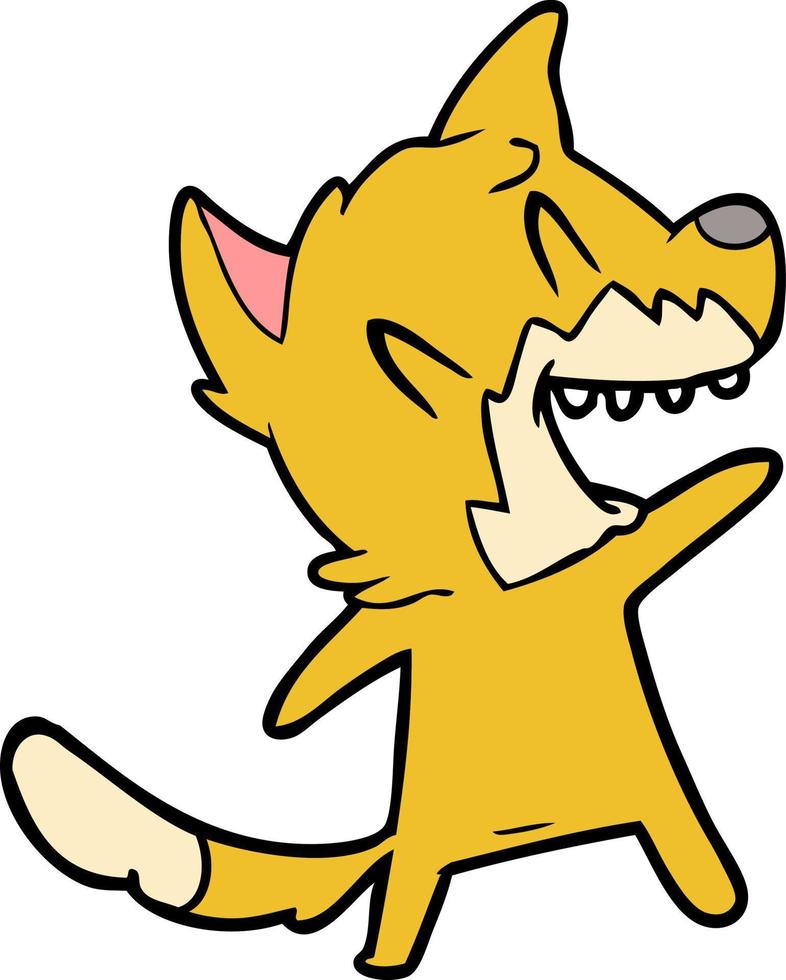 laughing fox cartoon vector