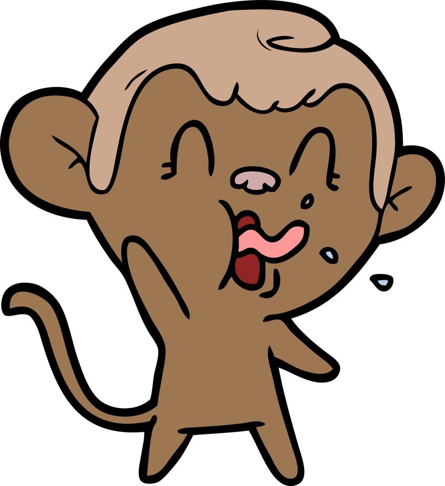 crazy cartoon monkey vector