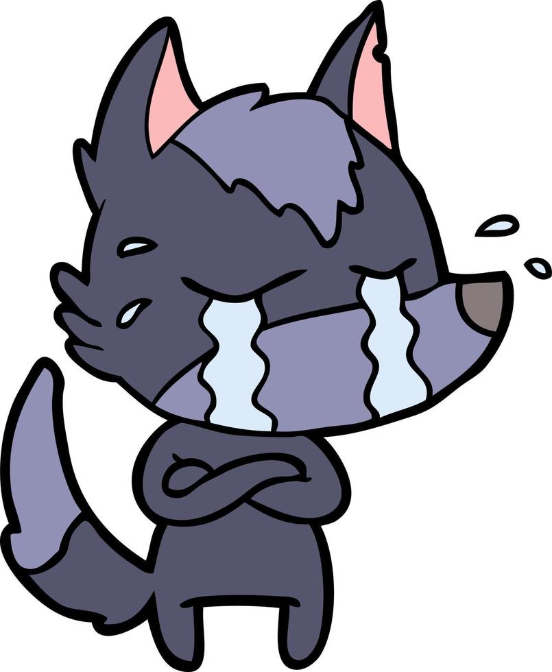 cartoon crying wolf 12479809 Vector Art at Vecteezy