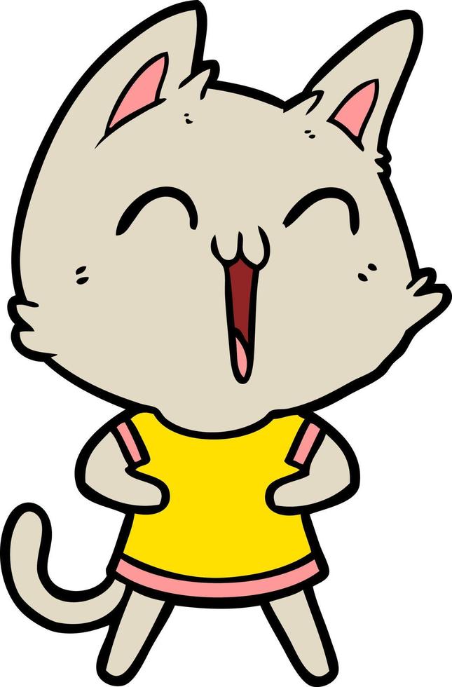 happy cartoon cat vector