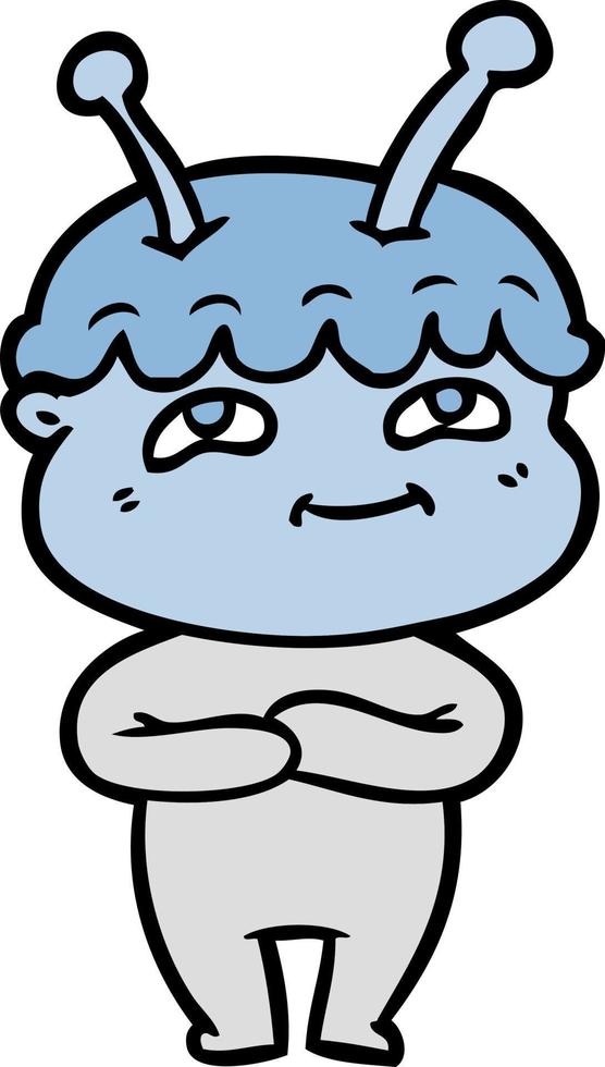 friendly cartoon spaceman vector