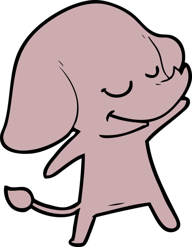 cartoon smiling elephant vector