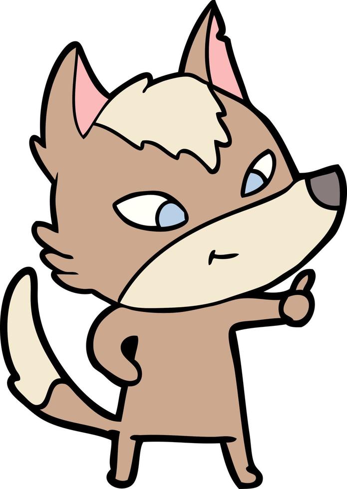 friendly cartoon wolf vector