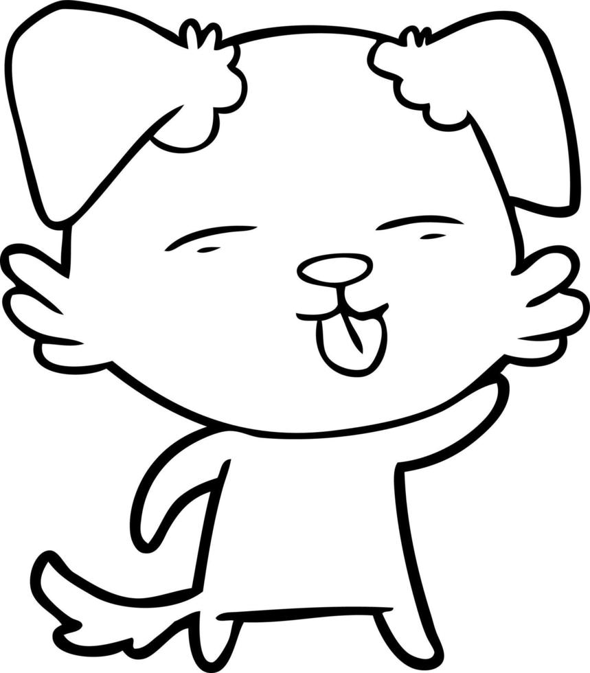 cartoon dog sticking out tongue vector