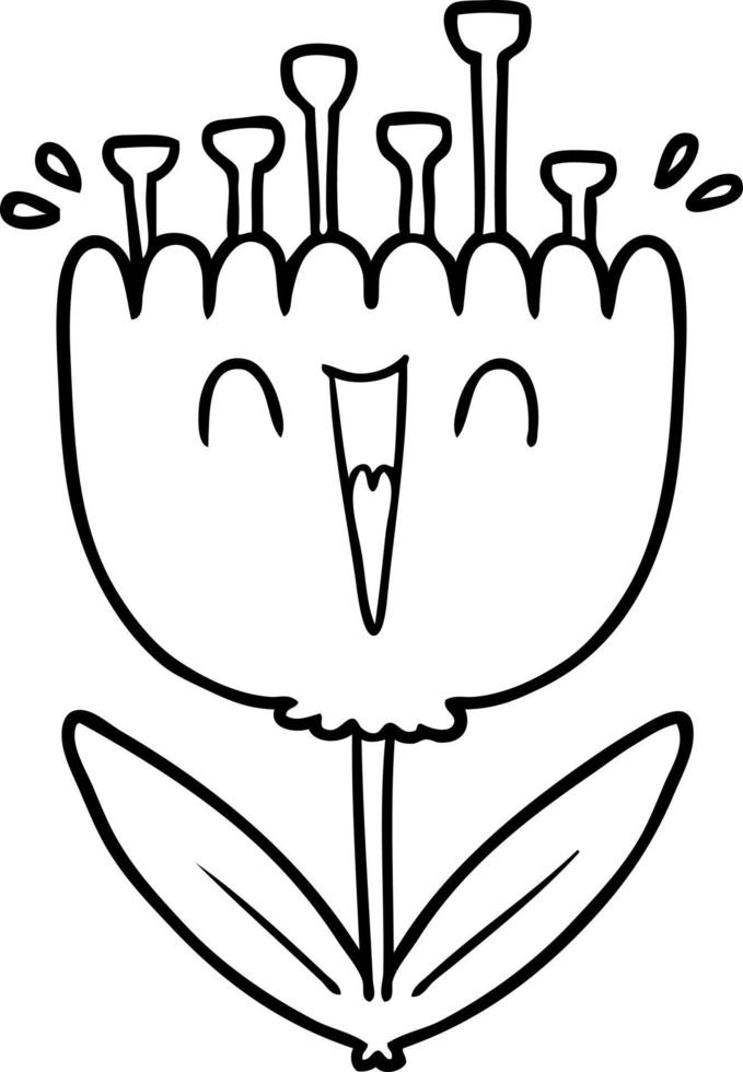cartoon happy flower vector