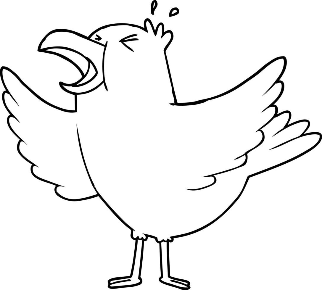 cartoon bird squawking vector