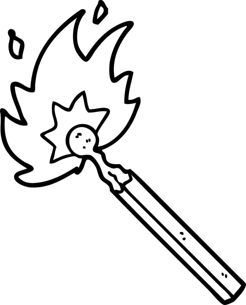 cartoon burning match vector