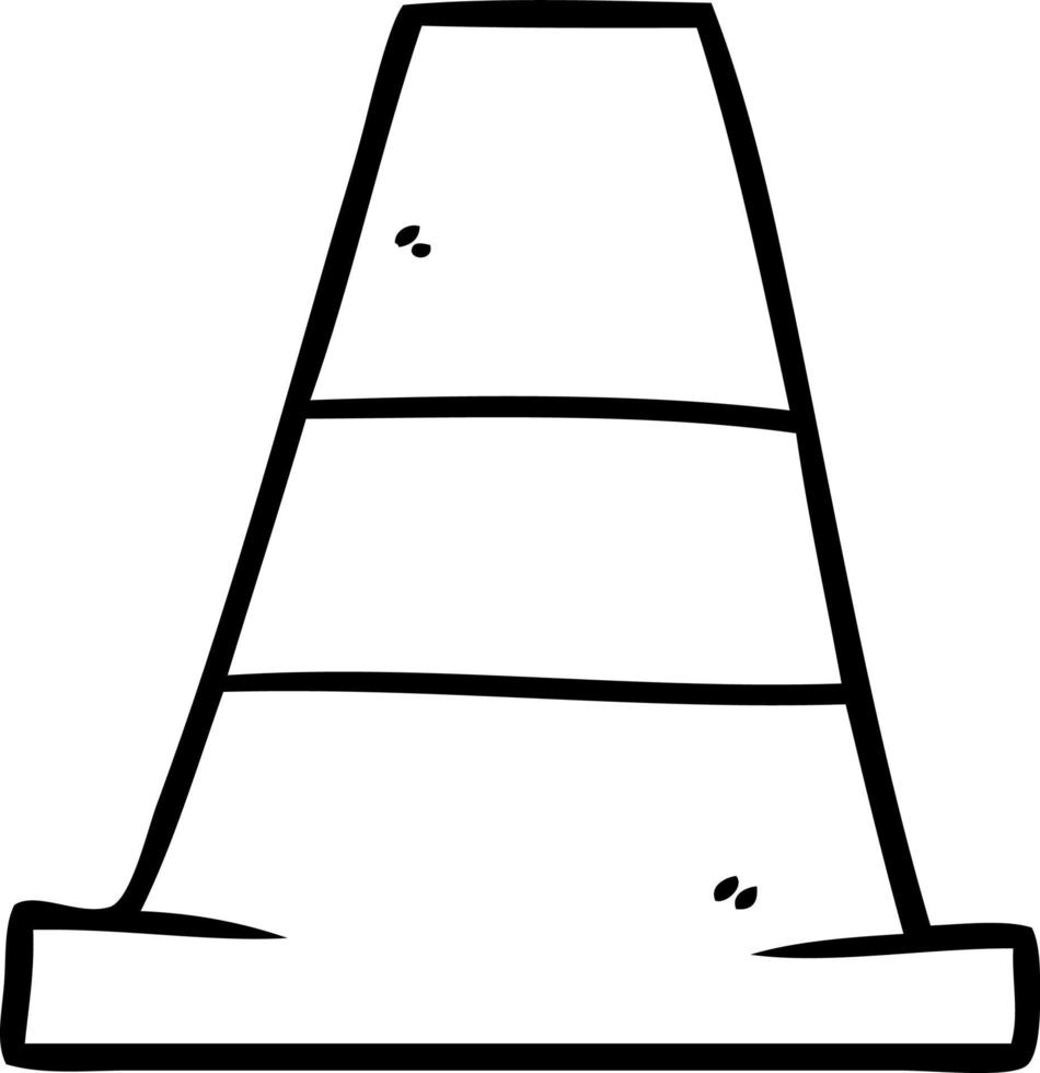 cartoon road traffic cone vector