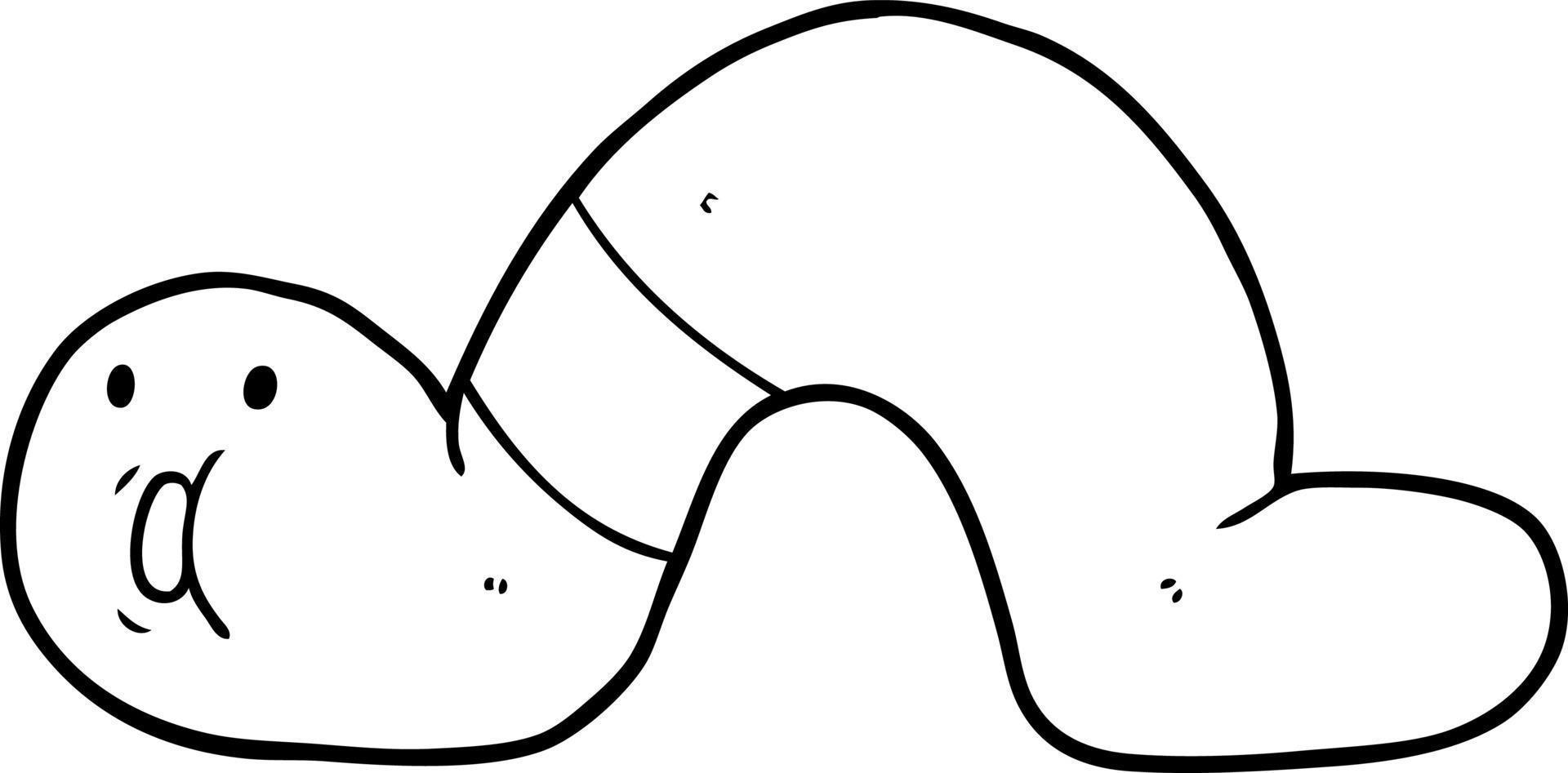 cartoon surprised worm vector