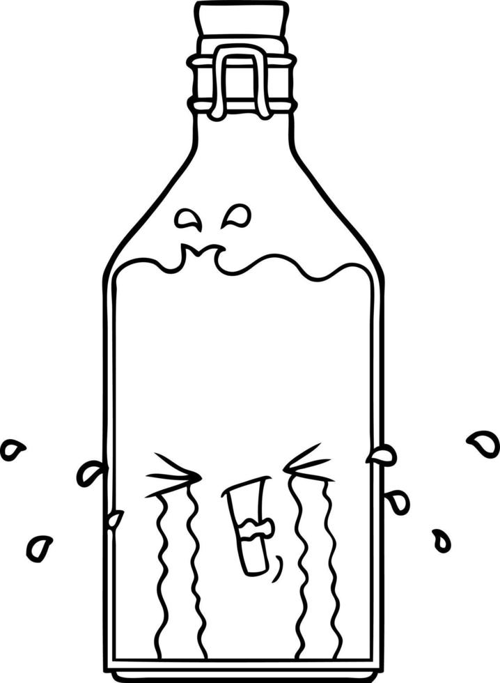 cartoon old bottle vector