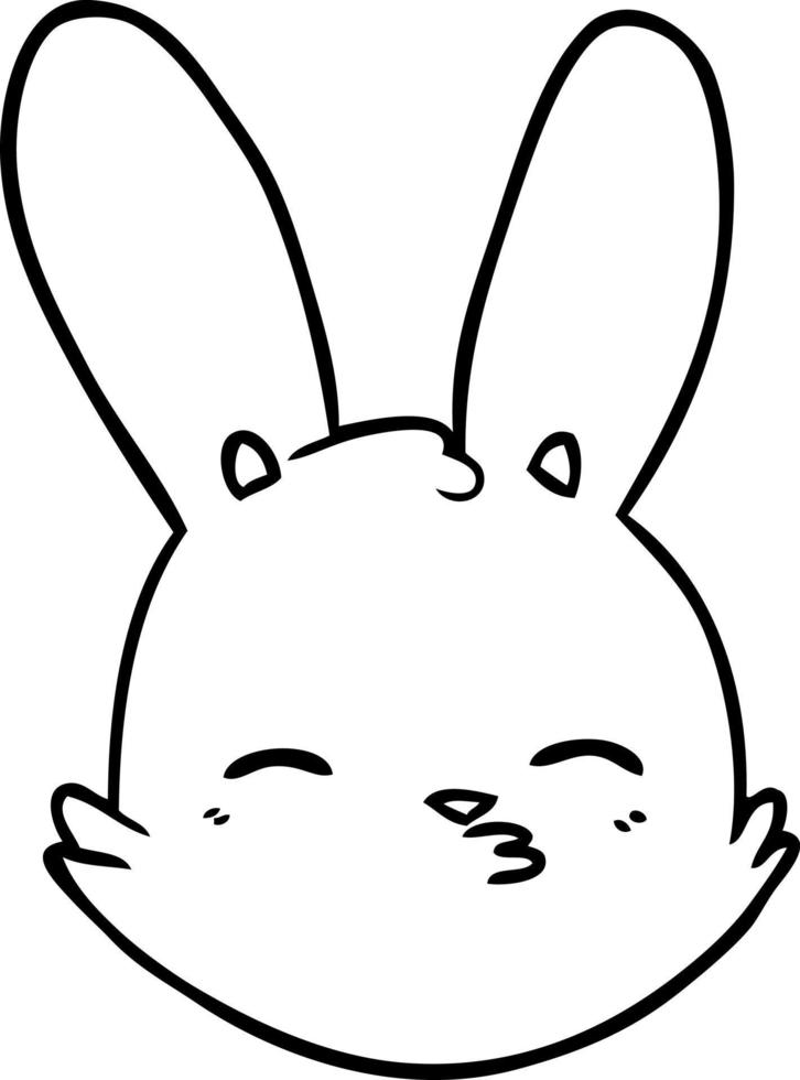 cartoon bunny face considering vector