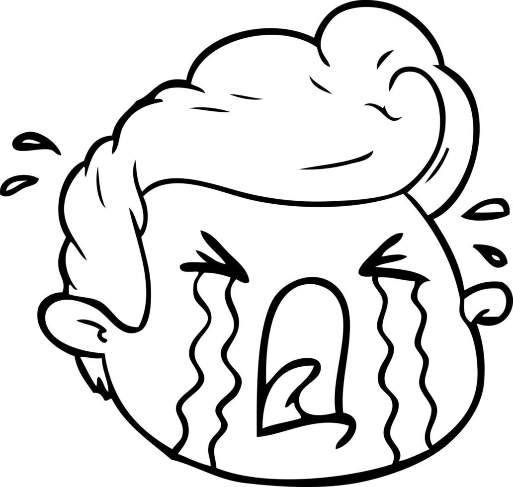 cartoon crying boy vector