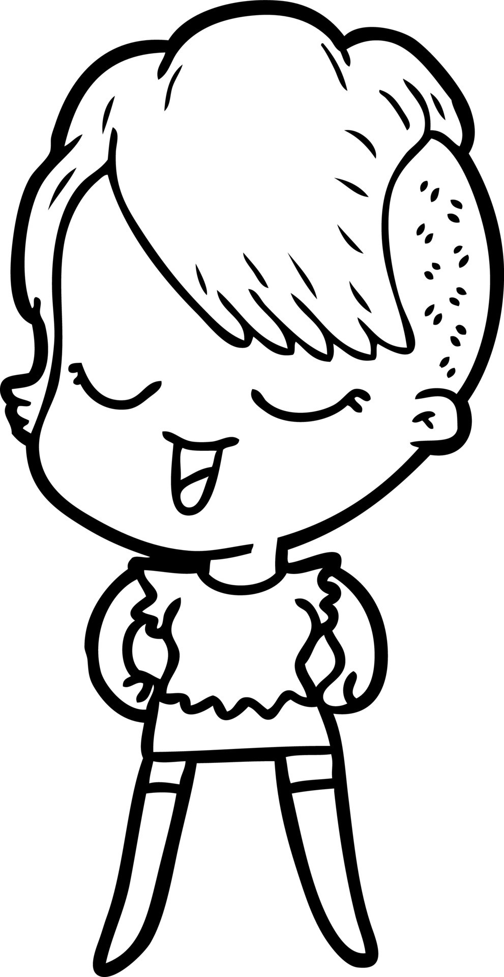 happy cartoon girl 12480300 Vector Art at Vecteezy