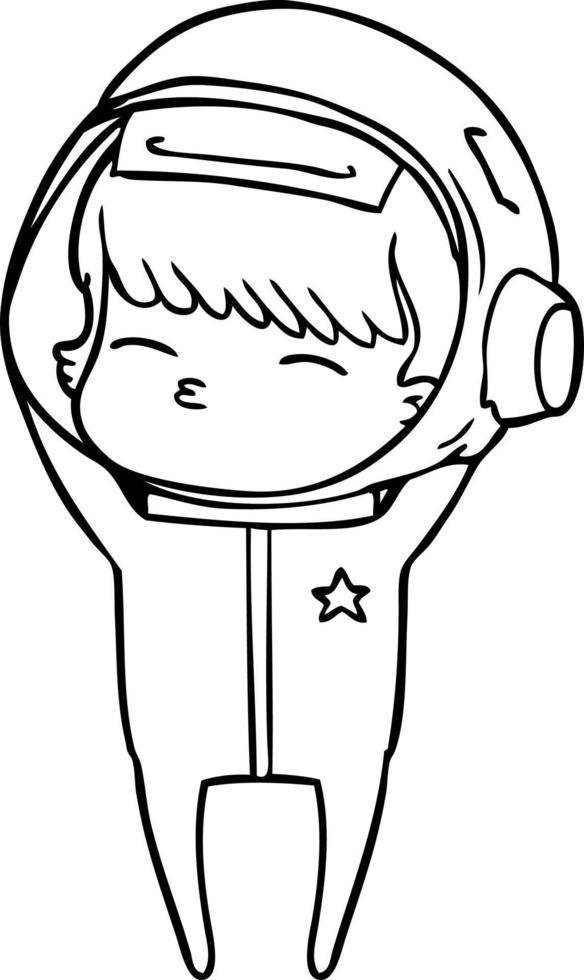 cartoon curious astronaut vector
