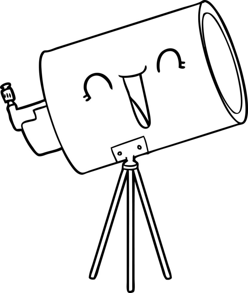 cartoon telescope with face vector