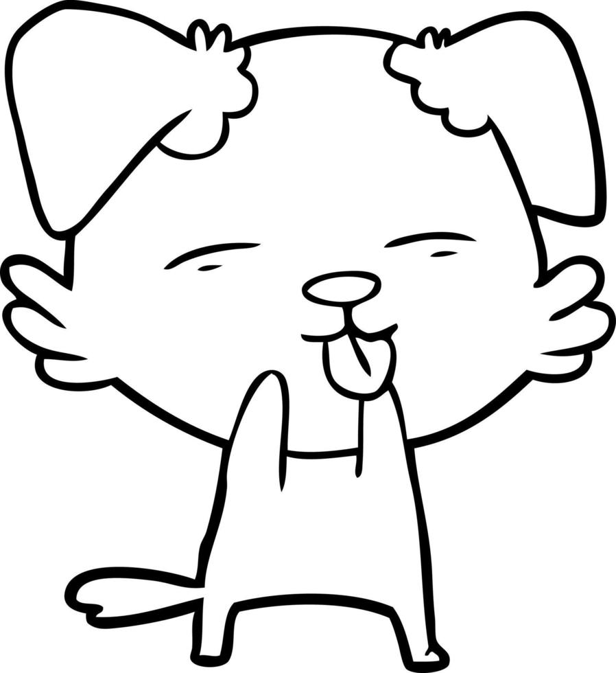 cartoon dog sticking out tongue vector