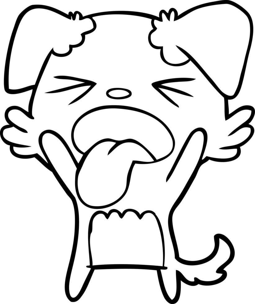 cartoon disgusted dog vector