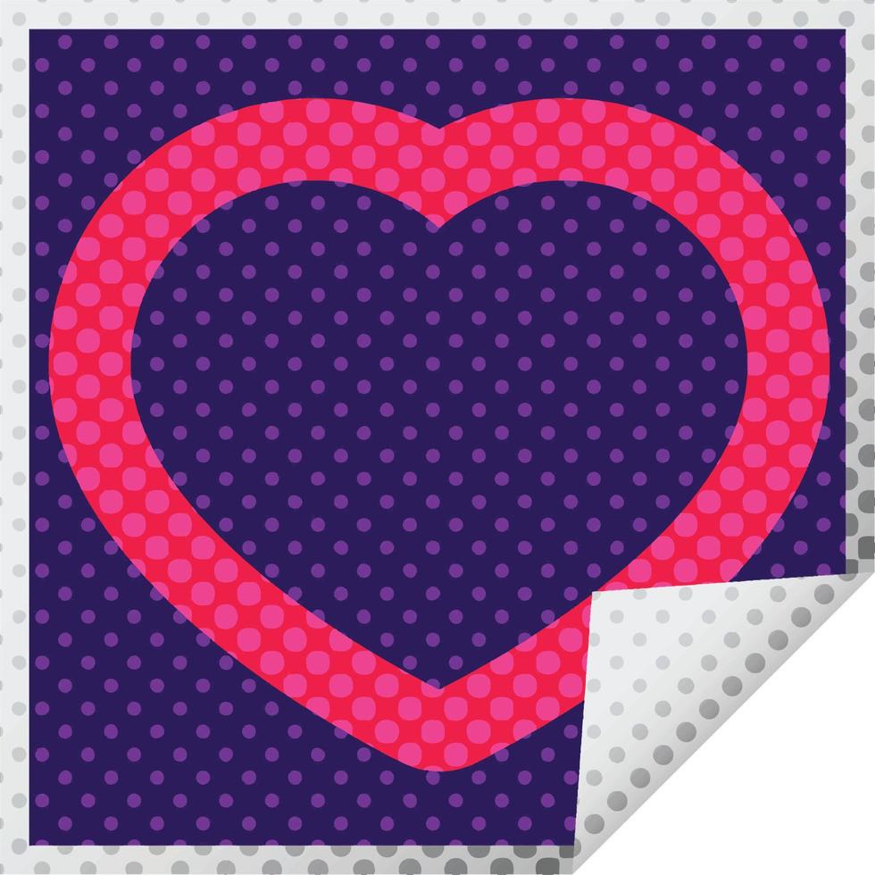 heart graphic vector square peeling sticker