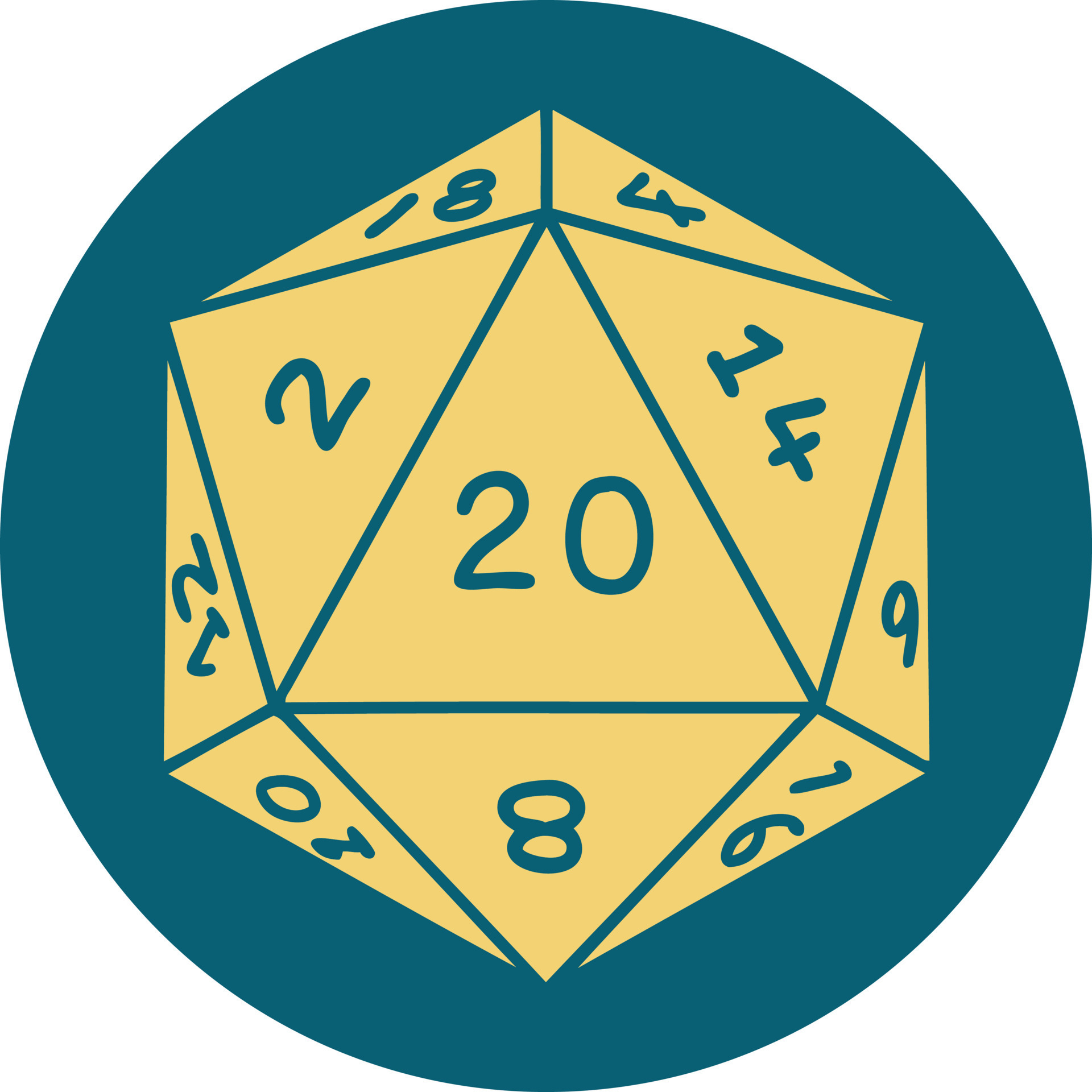 tattoo style icon of a d20 dice 12480624 Vector Art at Vecteezy