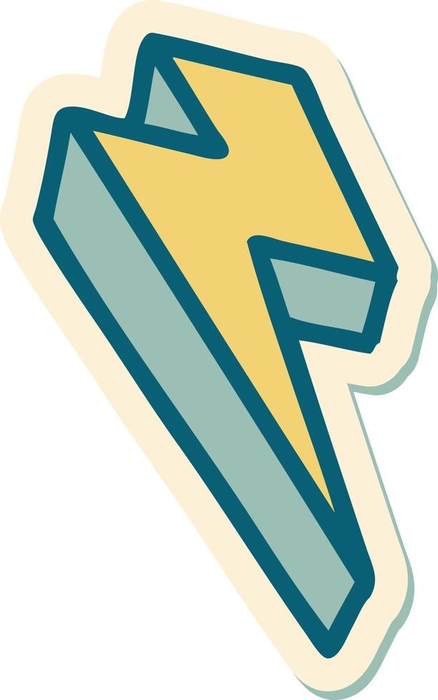 tattoo style sticker of lightning  bolt vector
