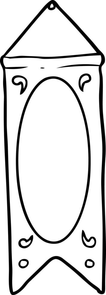 line drawing of a hanging regal banner vector