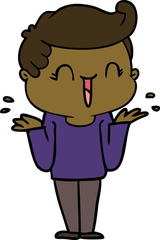 cartoon laughing boy vector