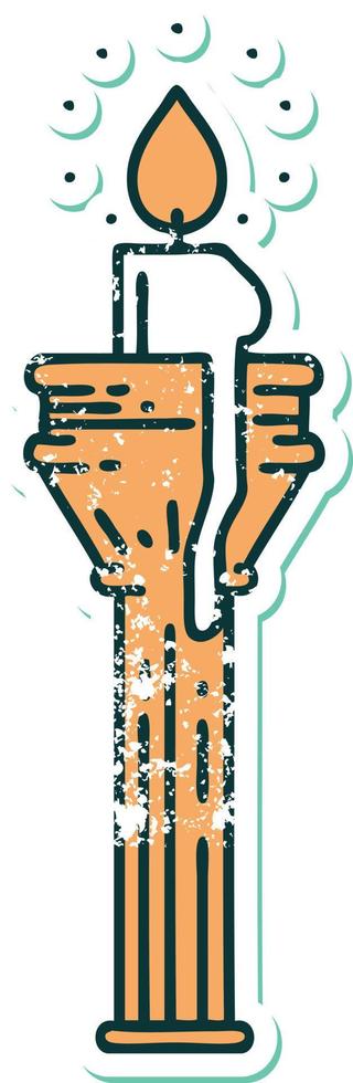 iconic distressed sticker tattoo style image of a candelabra vector