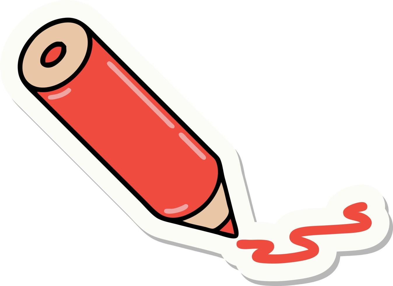 sticker of tattoo in traditional style of a coloring pencil vector
