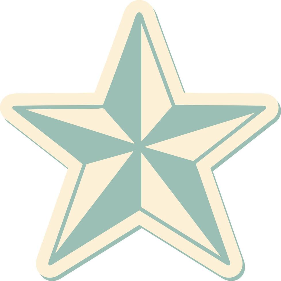 sticker of tattoo in traditional style of a star vector