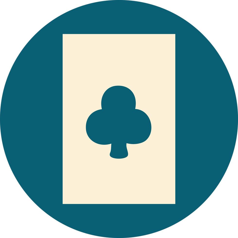 iconic tattoo style image of the ace of clubs vector