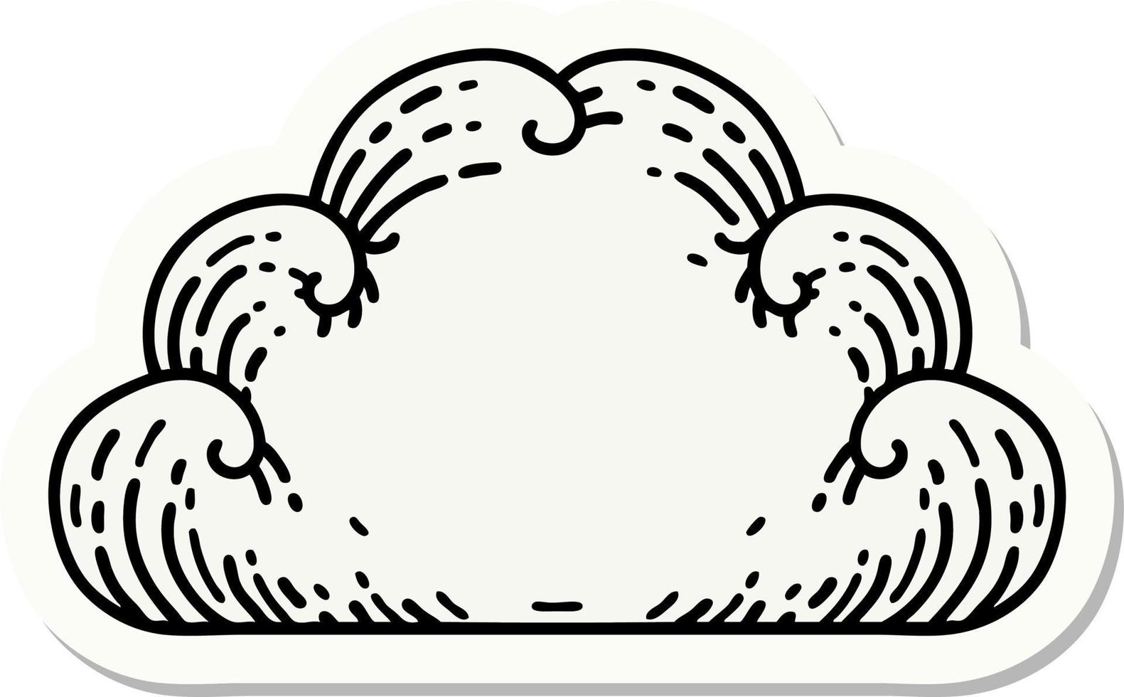 sticker of tattoo in traditional style of a cloud vector