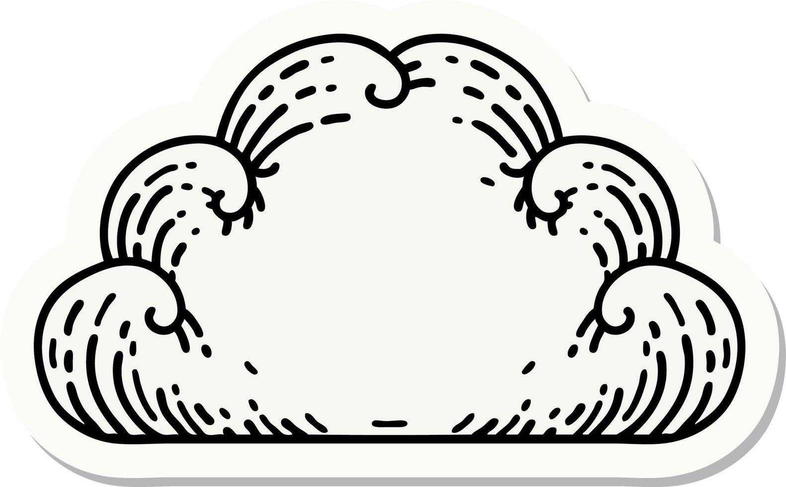 sticker of tattoo in traditional style of a cloud vector