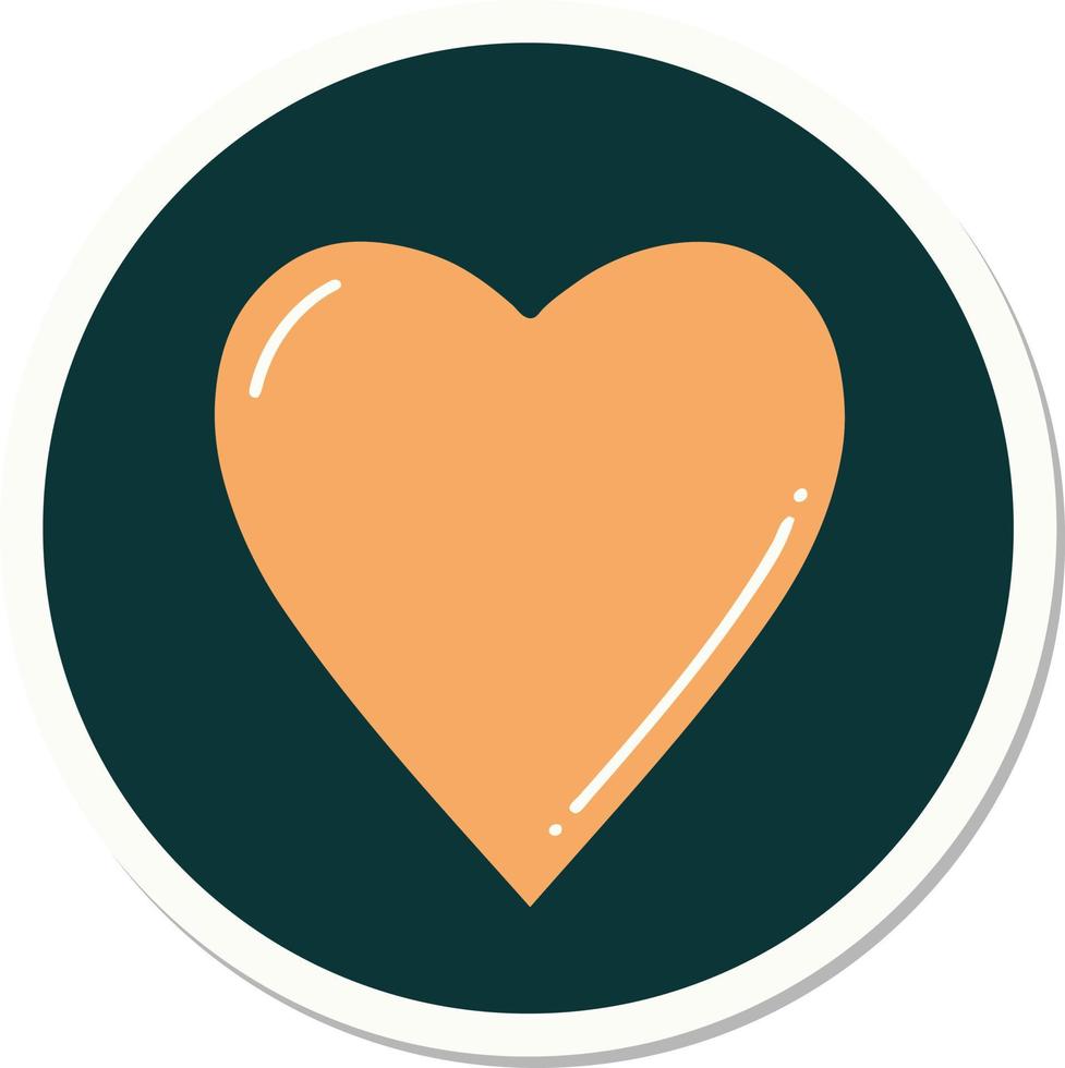 sticker of tattoo in traditional style of a heart vector