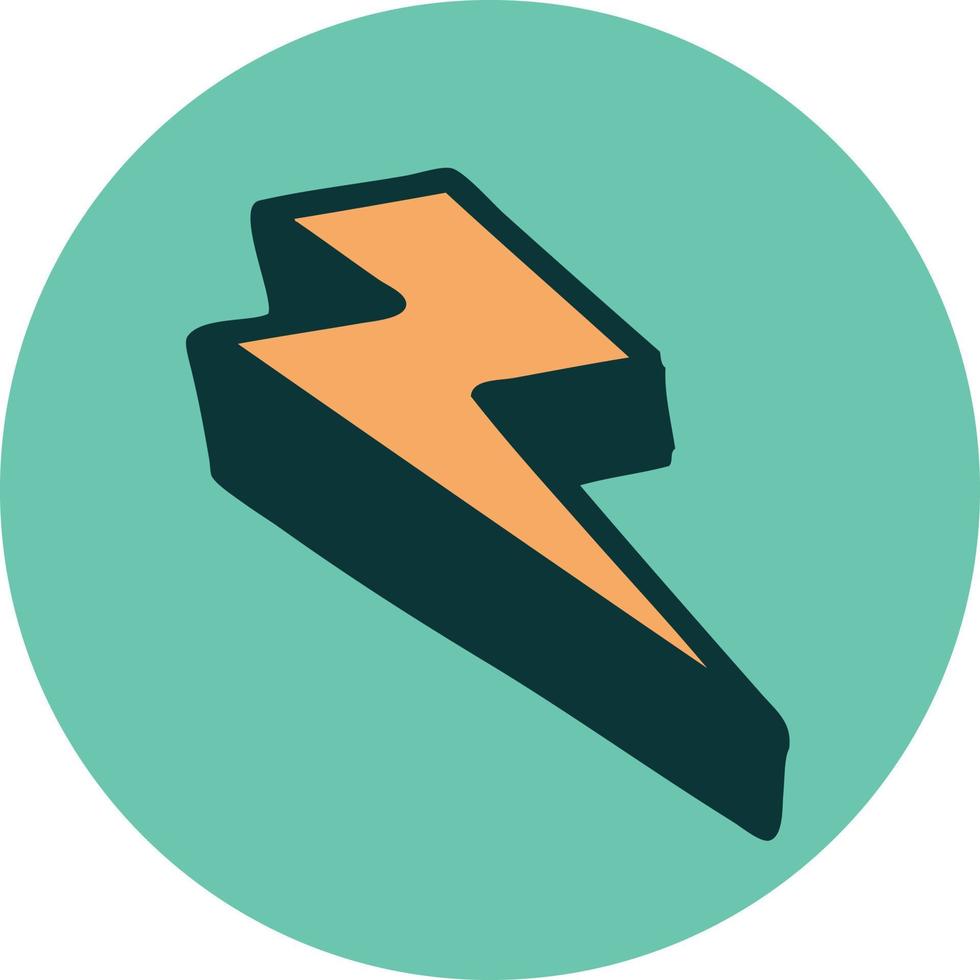 iconic tattoo style image of lighting bolt vector