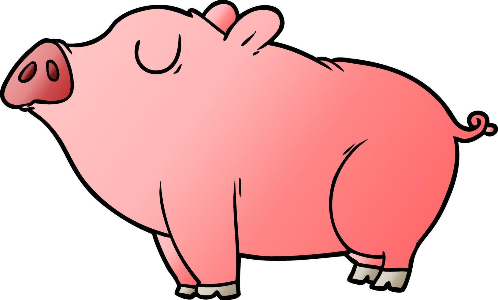 Vector cartoon pig