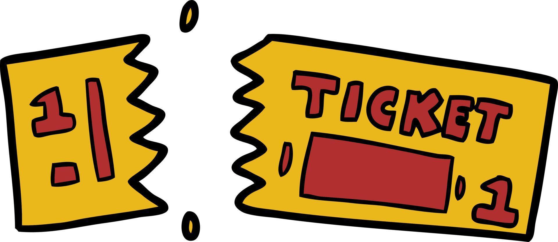 Vector cartoon ticket