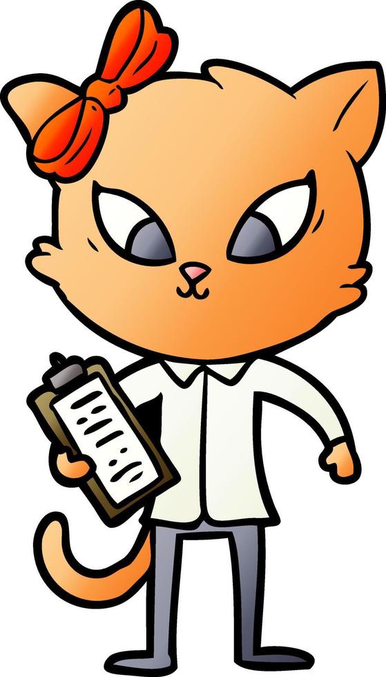 cartoon doodle character cat vector