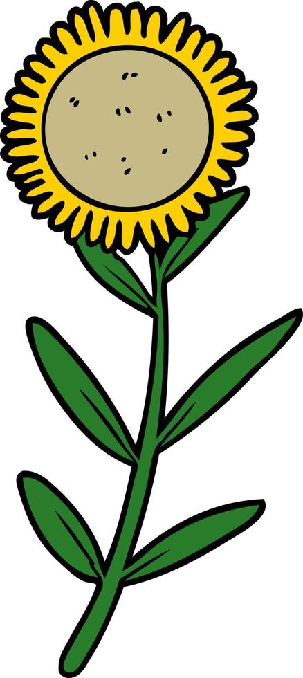 girasol de dibujos animados de vector