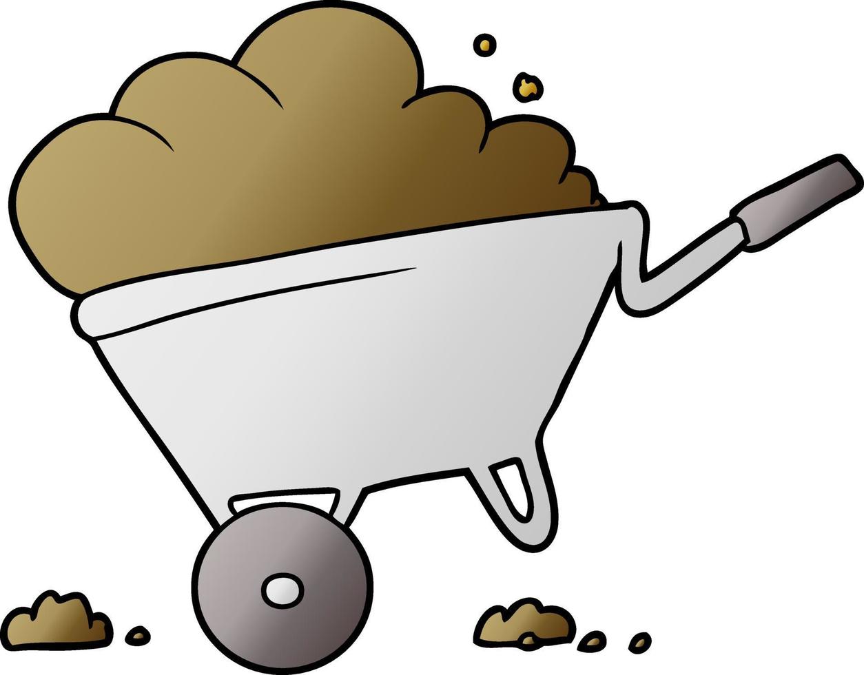 Vector cartoon wheelbarrow