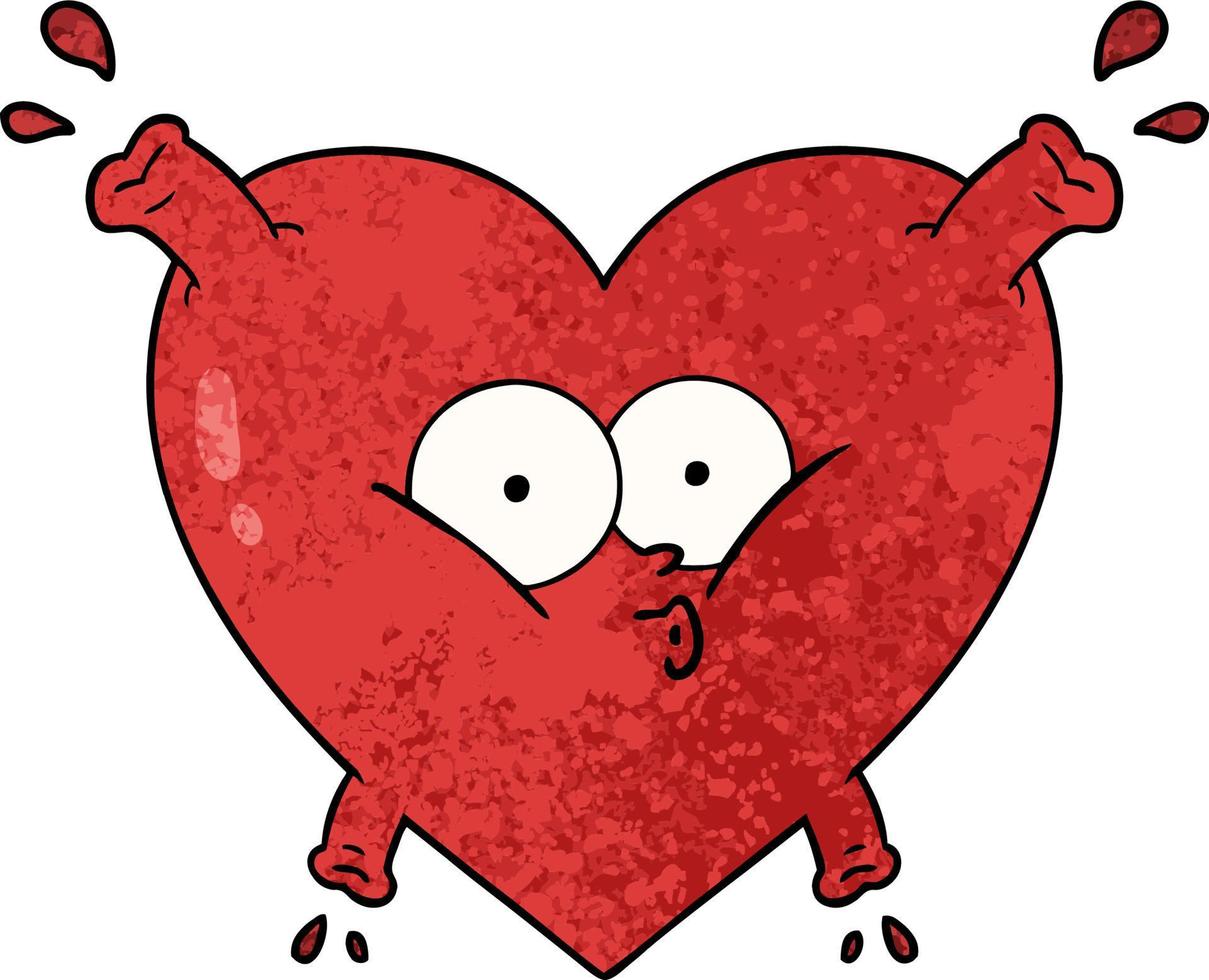 crazy cartoon heart vector