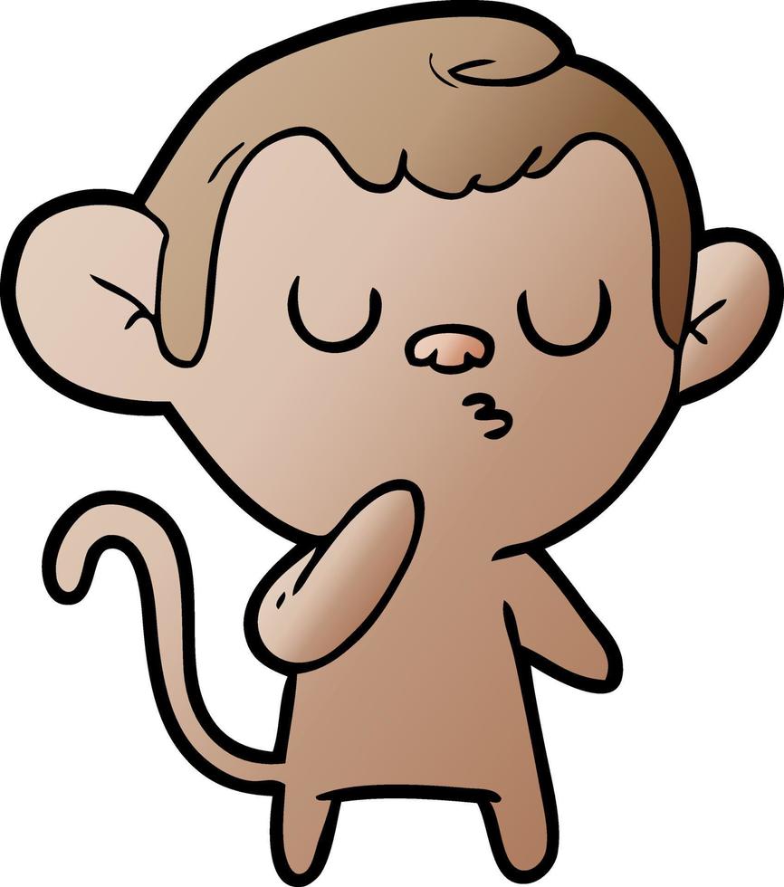 cartoon doodle character monkey vector