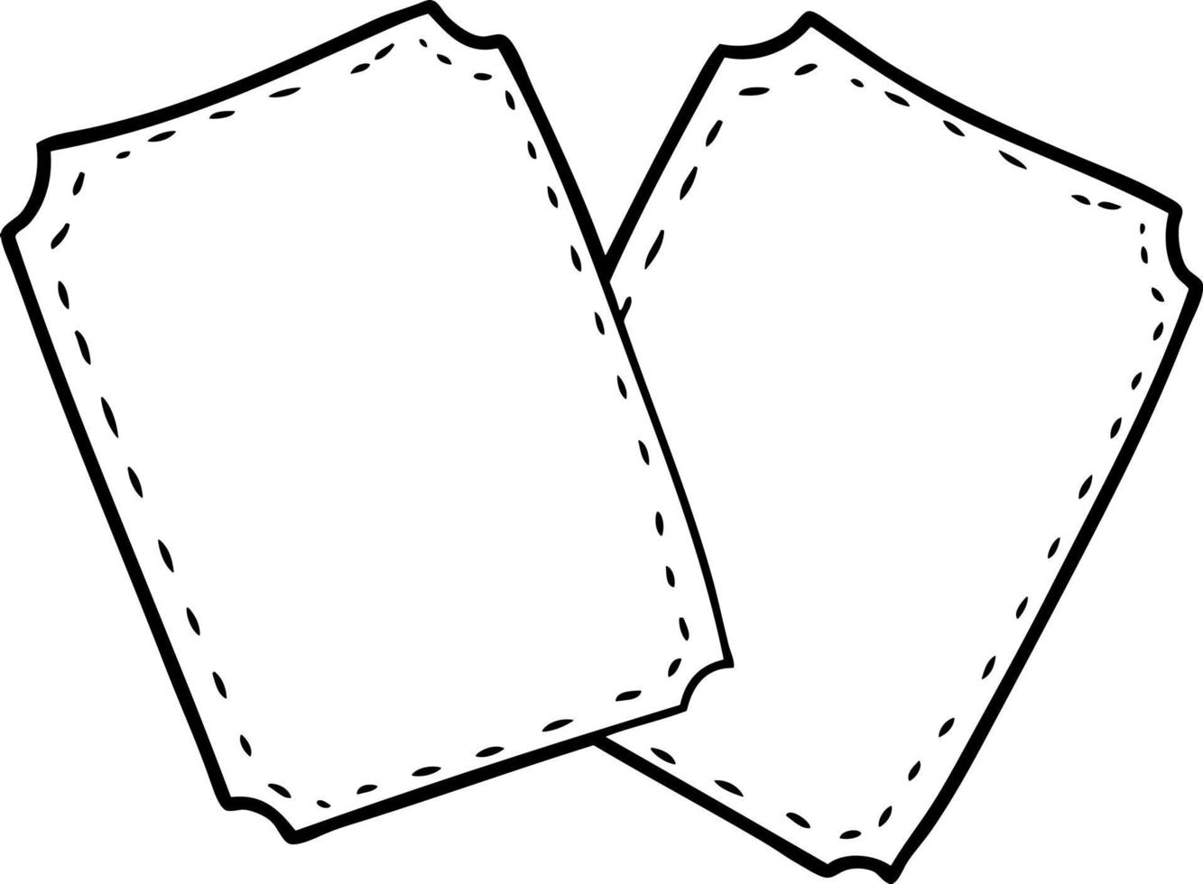 cartoon tickets line art vector